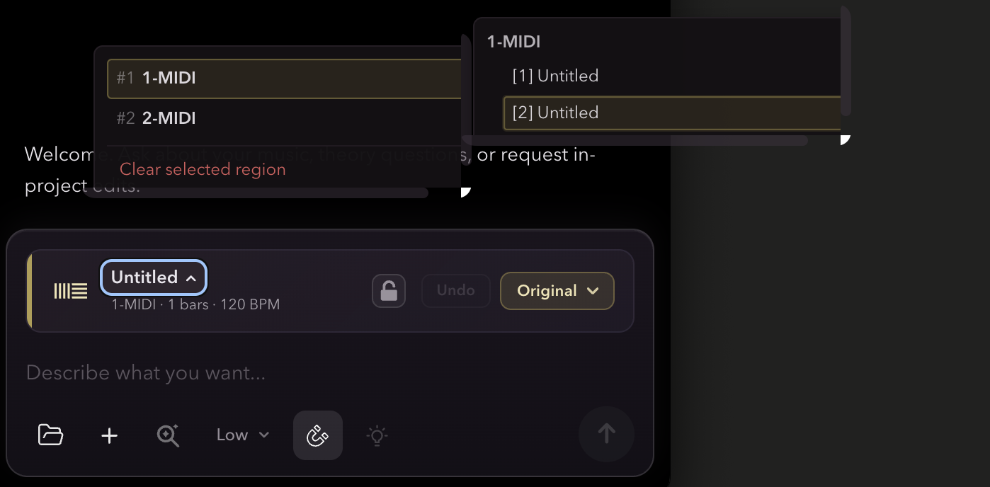 Clip picker menu